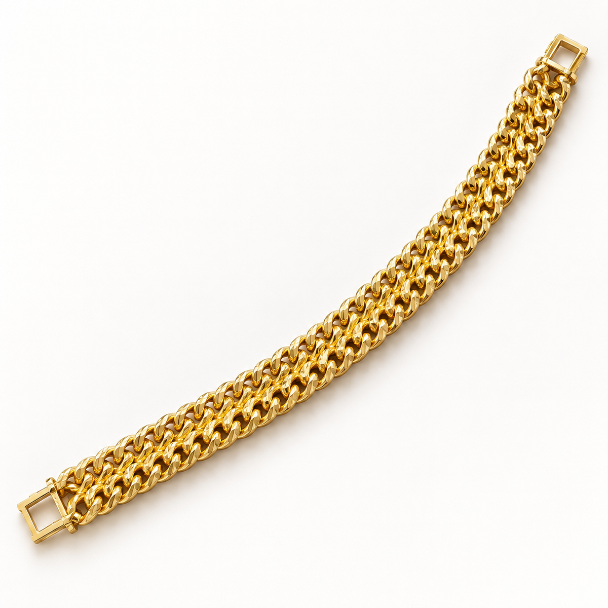 Beyaz fonda çok sıralı diamond kesim gold renk 16 cm Xuping bileklik
